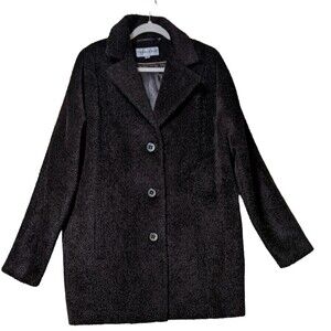 Pendleton wool suri alpaca blend button front over coat chocolate brown 18